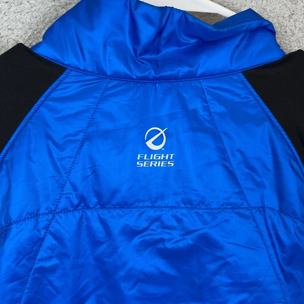 The North Face Jacket Mens Medium Flight Series Blue Black Primaloft Hybrid EUC